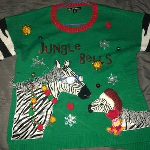 New Ugly Christmas sweater worn once , has bells!